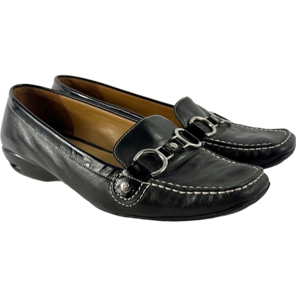 Cole Haan NikeAir black Leather Horse Bit Loafers SZ 10 B